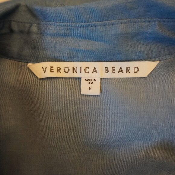 Veronica Beard Sierra Dress Blue Chambray Shirt Dress Snaps Size 8 - Picture 7 of 8